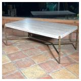 THOMASVILLE LOW TABLE  | Contemporary style Thomasville coffee table, having a travertine top over a
