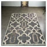 FRONTGATE AREA RUG  | "Sterling" grey and light brown carpet, made in Belgium - l. 7.5 x w. 5.25 ft.