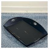 LARGE WOODEN TRAY  | Black painted wooden tray, made in Indonesia - l. 30.5 x w. 22.5 in.