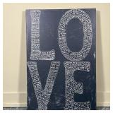 SUGAR BOO LOVE ART  | Chalkboard style print on wood, "LOVE" from Sugar Boo & Co - w. 23 x h. 33.5 i