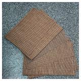 (10pc) SET RED PLACEMATS  | Woven red and copper colored place mats - l. 19 x w. 13 in.