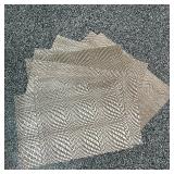 (8pc) SET PLACEMATS  | Silver place mats with a woven pattern - l. 19 x w. 13 in.