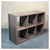 CUBE BOOKSHELF  | Light wood shelf with 6 cube / Cubbie shelves - l. 44 x w. 13.5 x h. 30 in.