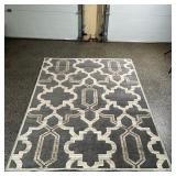 FRONTGATE JOSETTE AREA RUG  | In "sterling" color with light brown afternoon on a grey ground; 5 ft 