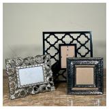 (3pc) PICTURE FRAMES | Decorative patterned photo frames - w. 12.5 x h. 12.5 in. (largest)