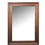 ANTIQUED FRAME MIRROR  | Beveled glass mirror in a gold / brown antiqued frame - w. 31.5 x h. 43.5 i
