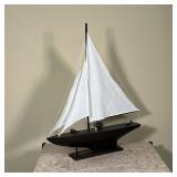 DECORATIVE MODEL SHIP  | Wood model sail boat - l. 25 x h. 29 in.