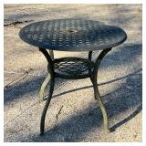 OUTDOOR CAFE TABLE  |  Small metal patio bistro / cafe table - h. 28 x dia. 30 in.