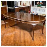 DREXEL DINING TABLE  |  Century Classic Drexel extension dining table of oval shape with an inlaid w