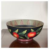 HAND-PAINTED APPLE BOWL  |  Hand painted ceramic bowl decorated with apples, apparently unsigned but
