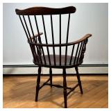 EARLY S. BENT BROS. WINDSOR CHAIR  |  S. Bent Brothers, Gardner, MA, comb back windsor chair with tu