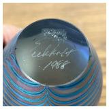 ROBERT EICKHOLT GLASS PAPERWEIGHT  |  Robert Eickholt studio art glass 1988 paperweight signed and d
