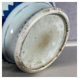 CHINESE BLUE & WHITE VASE  |  Decorated with dragons and clouds, no apparent marking on the bottom -