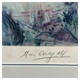 numbered lower left, ed. 206/500, showing figures alongside a bouquet of flowers, matted in a silver