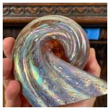  Iridescent art glass, signed indistinctly on the bottom and dated 1998 - w. 5 x h. 3 in.