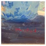 D. BROADHEAD PAINTING  |  Floral still life with fruit Oil on masonite Signed lower right 24 x 18 in