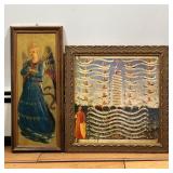 (2pc) MEDIEVAL ART PRINTS  |  Including one showing an angel (16 x 7 in.), and the other showing fig