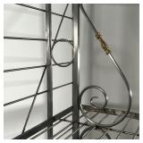 BRASS BAKERS RACK  |  With four shelves and scrolled accents - l. 41 x w. 16 x h. 83 in.