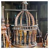 birdcage mounted on a stand with a slide out drawer for cleaning bottom of cage - overall l. 27.5 x 