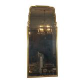 QUEEN ANNE STYLE GILT MIRROR  |  Gilt mirror, the top section with a stepped frame, designed as two 