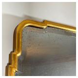 Gilt mirror, the top section with a stepped frame, designed as two beveled glass mirror pieces - w. 