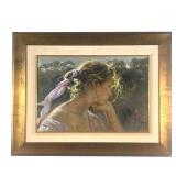 JOSE ROYO PRINT ON BOARD  |  Embellished serigraph on board, signed lower right and numbered lower l