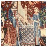 unicorn and lion among smaller animals, with 1983 dedication on verso - w. 19 x h. 23 in. (frame)