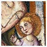 CERAMIC ART TILE  |  Italian, Madonna and child, signed on verso - w. 12 x h. 15 in.