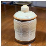 BALDELLI CERAMIC JAR  |  Lidded turned pottery jar, signed on the lid - h. 7.5 x dia. 5 in.