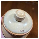 BALDELLI CERAMIC JAR  |  Lidded turned pottery jar, signed on the lid - h. 7.5 x dia. 5 in.