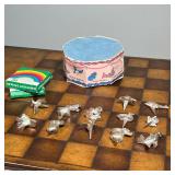 (12pc) REED & BARTON ANIMAL PARADE  |  Cast metal animal figures with openings for holding candles -