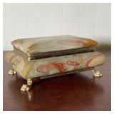 AGATE BOX  |   Agate and brass hinge lid box - w. 6 x h. 2 1/2 in.