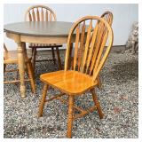 four wooden Windsor-style side chairs (h. 37 x w. 19 x d. 18 in.)