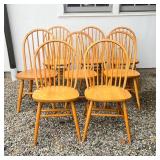 (8pc) DINING CHAIRS  |   Set of eight Union City wooden Windsor-style side chairs, made in USA - l. 