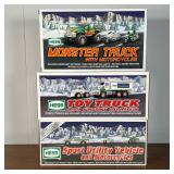 (3pc) HESS TRUCKS  |   Including a Monster Truck with Motorcycles, Toy Truck and Front Loader, and a