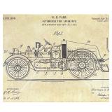 FIRE ENGINE PATENT PRINT  |   Reproduction print of H. G. Farr Automobile Fire Apparatus patent, in 