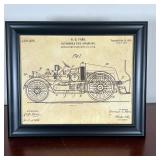 H. G. Farr Automobile Fire Apparatus patent, in a black frame - w. 12 x h. 10 in.