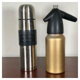 (2pc) KITCHEN CONTAINERS  |   Including a Dunkin Donuts thermos and a Soda King mod 6 bottle