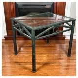 GLASS SIDE TABLE  | Glass top with a metal base
