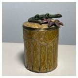 ENAMELED JAR  | Cute! Lidded jar - h. 3.5 in.