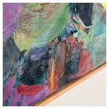 BEVERLY BRODSKY (American, 20th C.)  |  Sunset Oil on canvas Abstraction in colors Signed on verso a