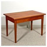 THOMAS MOSER LOW TABLE  |  C. 1990, solid wood, with confirming glass top, signed by maker and dated