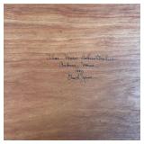 THOMAS MOSER LOW TABLE  |  C. 1990, solid wood, with confirming glass top, signed by maker and dated