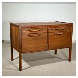 JENS RISOM SIDE CABINET  |   Finished back, no apparent plaque or markings - l. 39.5 x w. 21 x h. 28