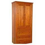 THOMAS MOSER CHERRY CABINET  |   Having cabinet doors, revealing an interior with adjustable shelves