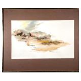 JANE LANE-PRYOR WATERCOLOR  |   East Coast Watercolor on paper with artist studio label on verso, pe