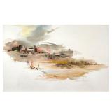 JANE LANE-PRYOR WATERCOLOR  |   East Coast Watercolor on paper with artist studio label on verso, pe