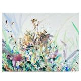 ZOE MAC FLORAL PAINTING  |   Mixed media on paperboard Signed lower right With blindstamp 38 x 28 in