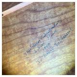 THOMAS MOSER SIDEBOARD  |   Figured American cherry wood, having a bowed front with three drawers ra