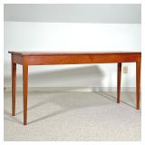 THOMAS MOSER SIDE TABLE  | C. 1990, solid wood, with confirming glass top, signed by maker and dated